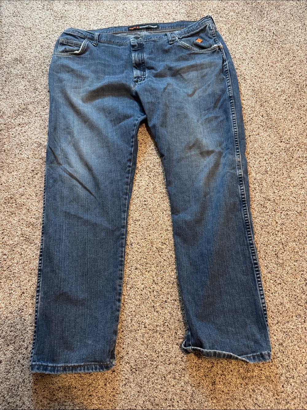Wrangler Flame Resistance Men’s Advanced Comfort Jeans - Blue Wash size 40x32
